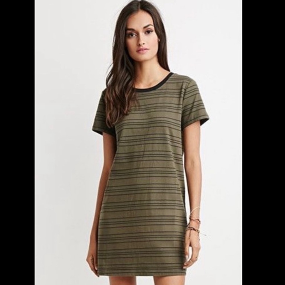 Forever 21 Green Tee Shirt Dress